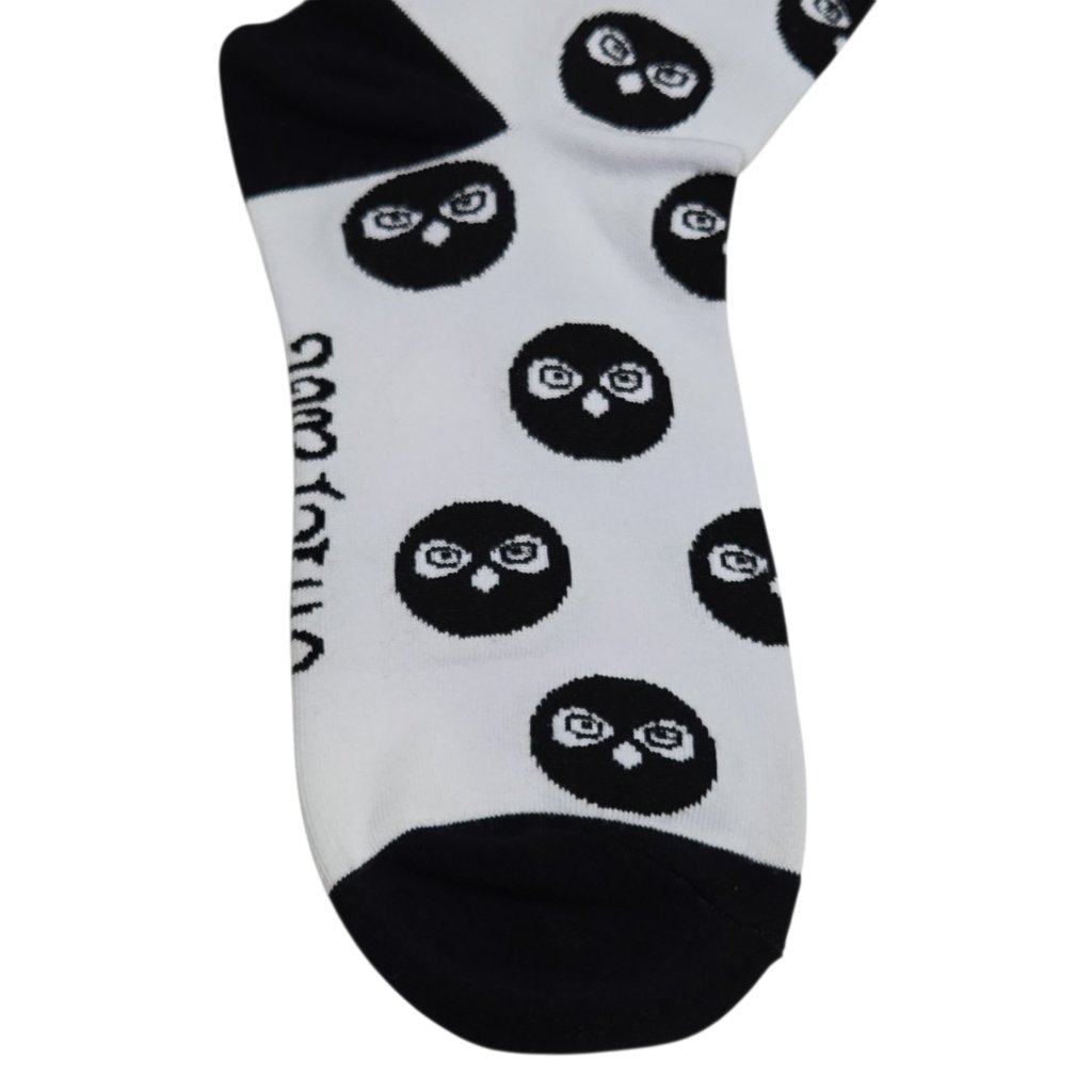 Owlcrate Owl Print Crew Socks Womens White Black Whimsical Dark Academia — image 6 of 7